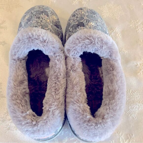 BOBS Skechers Kitty Cat Slippers Gray Plush Sz 7 Gorgeous - Picture 5 of 7